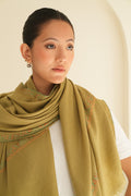 Kashmir Loom Sozni Hashiya Koundar Hand Embroidered Pashmina Stole Light Green