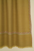 Kashmir Loom Sozni Hashiya Hand Embroidered Pashmina Stole Light Green