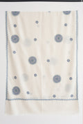 Kashmir Loom Sozni Hazuri Butadar Hand Embroidered Pashmina Stole Ivory