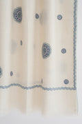 Kashmir Loom Sozni Hazuri Butadar Hand Embroidered Pashmina Stole Ivory