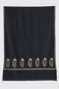 Kashmir Loom Sozni Heera Buta Palledar Hand Embroidered Pashmina Stole Pencil
