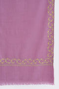 Kashmir Loom Sozni Inaya Borderdar Hand Embroidered Pashmina Stole Dew Berry