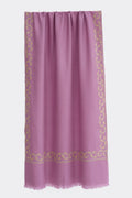 Kashmir Loom Sozni Inaya Borderdar Hand Embroidered Pashmina Stole Dew Berry