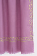 Kashmir Loom Sozni Inaya Borderdar Hand Embroidered Pashmina Stole Dew Berry