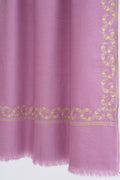 Kashmir Loom Sozni Inaya Borderdar Hand Embroidered Pashmina Stole Dew Berry