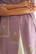 Kashmir Loom Sozni Iris Bail Buti Hand Embroidered Pashmina Stole Wisteria