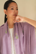 Kashmir Loom Sozni Iris Bail Buti Hand Embroidered Pashmina Stole Wisteria