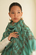 Kashmir Loom Sozni Jaaldar Hand Embroidered Pashmina Shawl Galapagos