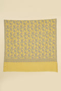 Kashmir Loom Sozni Jaaldar Hand Embroidered Pashmina Shawl Lemon