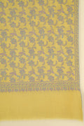 Kashmir Loom Sozni Jaaldar Hand Embroidered Pashmina Shawl Lemon