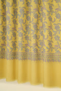 Kashmir Loom Sozni Jaaldar Hand Embroidered Pashmina Shawl Lemon