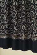 Kashmir Loom Sozni Jaaldar Hand Embroidered Pashmina Shawl Navy
