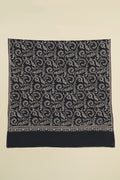 Kashmir Loom Sozni Jaaldar Hand Embroidered Pashmina Shawl Navy