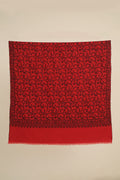 Kashmir Loom Sozni Jaaldar Hand Embroidered Pashmina Shawl Red Black