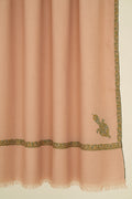 Kashmir Loom Sozni Jamila Hashiya Corner Buti Hand Embroidered Pashmina Shawl Dune