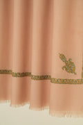 Kashmir Loom Sozni Jamila Hashiya Corner Buti Hand Embroidered Pashmina Shawl Dune
