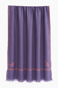 Kashmir Loom Sozni Jamila Hashiya Corner Buti Hand Embroidered Pashmina Shawl Plum Stone