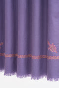 Kashmir Loom Sozni Jamila Hashiya Corner Buti Hand Embroidered Pashmina Shawl Plum Stone