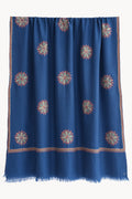Kashmir Loom Sozni Kahkeshan Bail Buta Hand Embroidered Pashmina Shawl Nebula