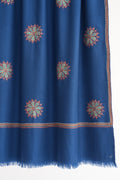 Kashmir Loom Sozni Kahkeshan Bail Buta Hand Embroidered Pashmina Shawl Nebula