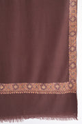 Kashmir Loom Sozni Kanzah Dordar Hand Embroidered Pashmina Shawl Choclate Brown