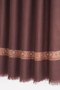 Kashmir Loom Sozni Kanzah Dordar Hand Embroidered Pashmina Shawl Choclate Brown
