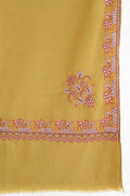 Kashmir Loom Sozni Kashida Dordar Koundar Hand Embroidered Pashmina Large Shawl Moss