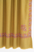 Kashmir Loom Sozni Kashida Dordar Koundar Hand Embroidered Pashmina Large Shawl Moss