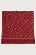 Kashmir Loom Sozni Khatrast Flower Buti Hand Embroidered Pashmina Shawl Crimson