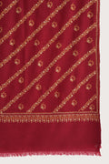 Kashmir Loom Sozni Khatrast Flower Buti Hand Embroidered Pashmina Shawl Crimson