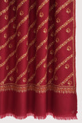 Kashmir Loom Sozni Khatrast Flower Buti Hand Embroidered Pashmina Shawl Crimson