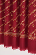 Kashmir Loom Sozni Khatrast Flower Buti Hand Embroidered Pashmina Shawl Crimson