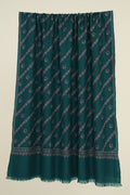 Kashmir Loom Sozni  Khatrast Flower Buti Hand Embroidered Pashmina Shawl Deep Teal