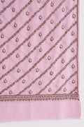 Kashmir Loom Sozni Khatrast Flower Buti Hand Embroidered Pashmina Shawl Rose Pink