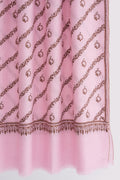 Kashmir Loom Sozni Khatrast Flower Buti Hand Embroidered Pashmina Shawl Rose Pink