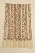 Kashmir Loom Sozni Khatrast Hand Embroidered Pashmina Shawl Ivory