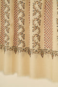 Kashmir Loom Sozni Khatrast Hand Embroidered Pashmina Shawl Ivory