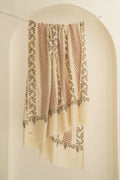 Kashmir Loom Sozni Khatrast Hand Embroidered Pashmina Shawl Ivory