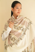 Kashmir Loom Sozni Khatrast Hand Embroidered Pashmina Shawl Ivory