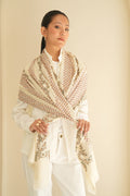 Kashmir Loom Sozni Khatrast Hand Embroidered Pashmina Shawl Ivory