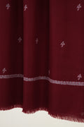 Kashmir Loom Sozni Paisley Bail Buti Hand Embroidered Pashmina Stole Cherry