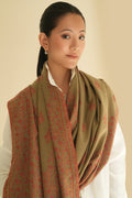 Kashmir Loom Sozni Koundar Butidar Hand Embroidered Pashmina Shawl Dark Natural