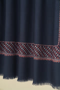 Kashmir Loom Sozni Machi Buti Dordar Hand Embroidered Pashmina Shawl Neptune