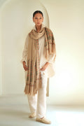 Kashmir Loom Sozni Mehnoor Palledar Buta Hand Embroidered Pashmina Oversize Shawl Peach