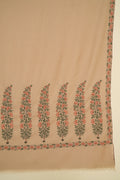 Kashmir Loom Sozni Mehnoor Palledar Buta Hand Embroidered Pashmina Oversize Shawl Peach
