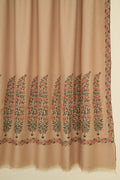 Kashmir Loom Sozni Mehnoor Palledar Buta Hand Embroidered Pashmina Oversize Shawl Peach