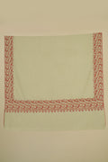 Kashmir Loom Sozni Mehrish Dordar  Hand Embroidered Pashmina Shawl Iceblue
