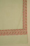 Kashmir Loom Sozni Mehrish Dordar  Hand Embroidered Pashmina Shawl Iceblue