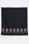 Kashmir Loom Sozni Naima Palledar Buta Hand Embroidered Pashmina Shawl Black