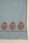 Kashmir Loom Sozni Naima Palledar Buta Hand Embroidered Pashmina Shawl Arctic